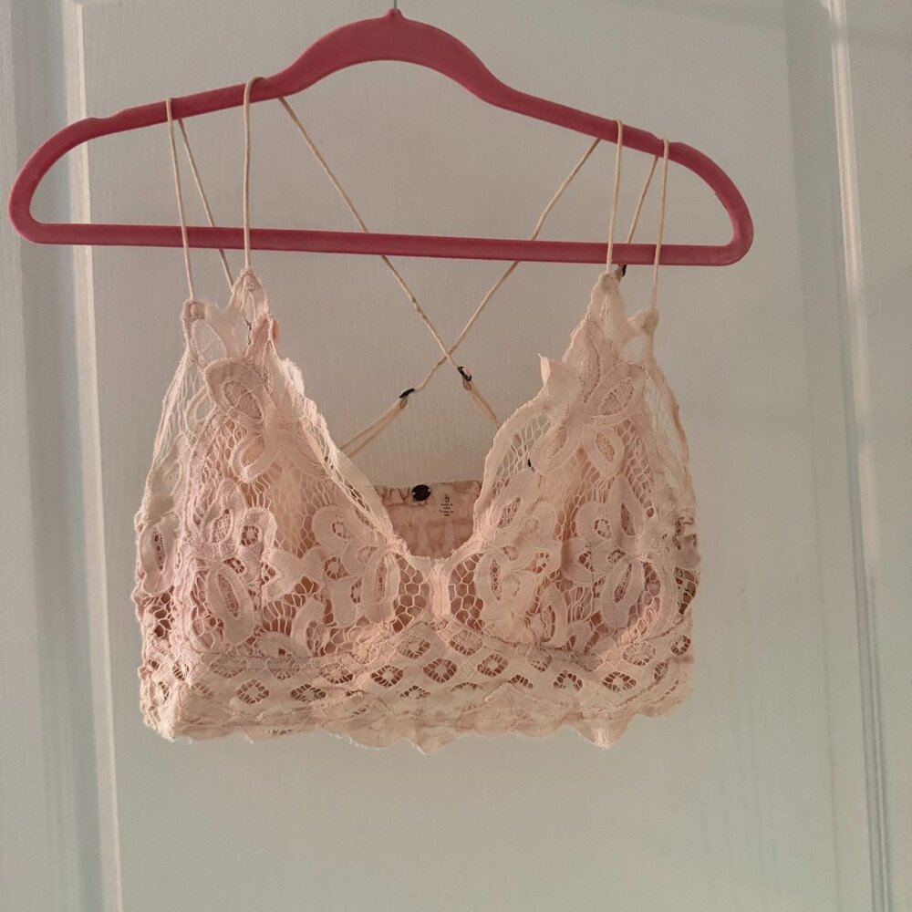 Peach Free People Lace Bralette